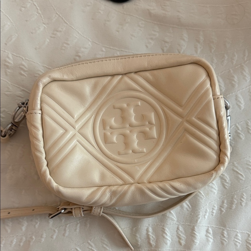 Tory Burch Ivory Quilted Crossbody Bag